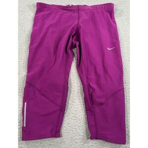 Nike Leggings Women's Small Purple Cropped Running Yoga Gym Workout